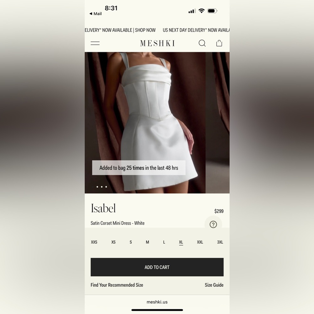 Meshki Isabel Satin Corset Dress in White